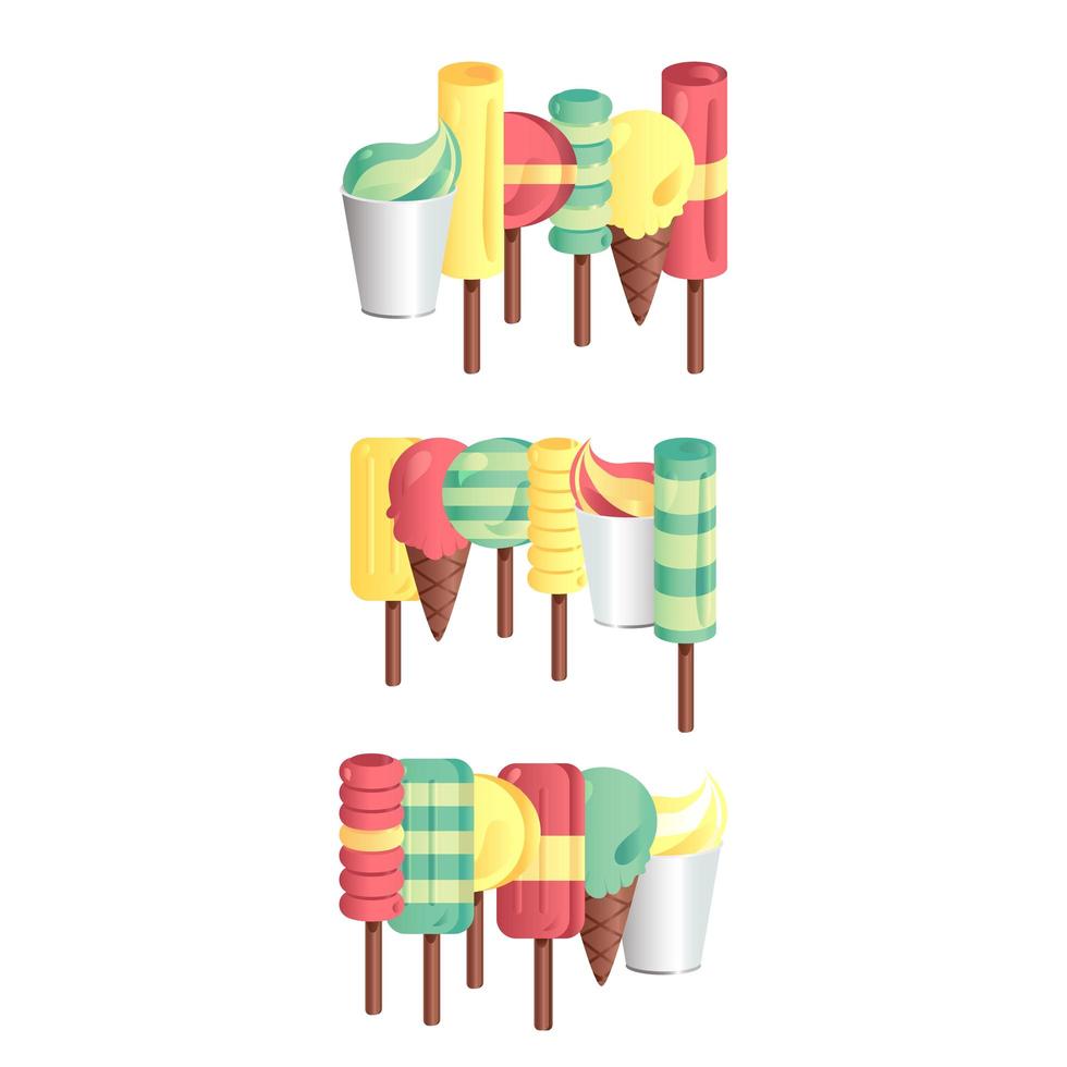 Vector set of ice-creams