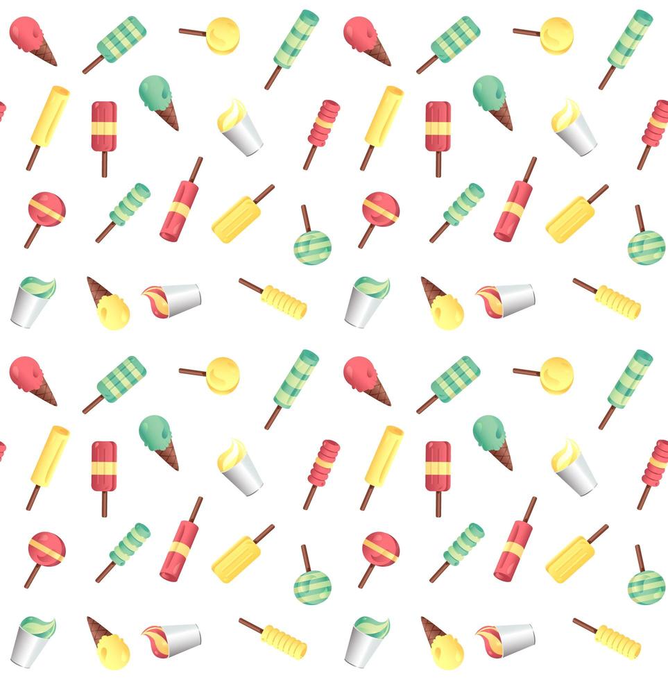 Vector seamless pattern from ice-creams