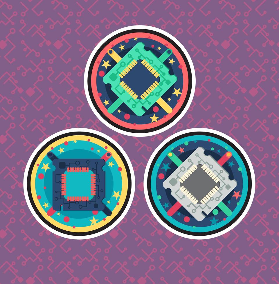 Computer Processor Chip vector