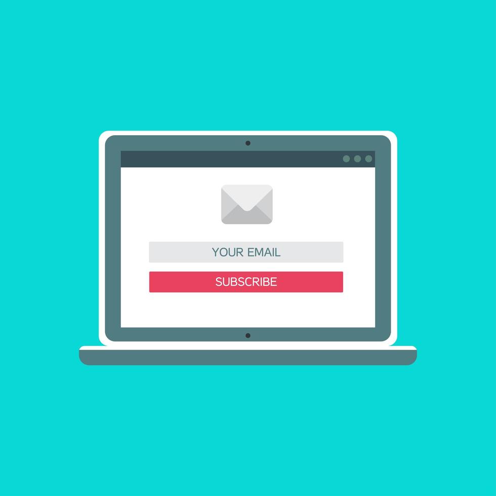 Web Template of Computer Email Form vector