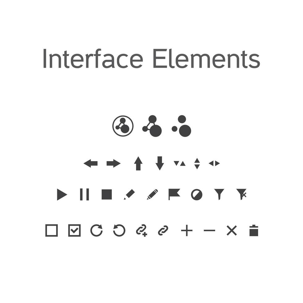 Vector set of interface elements, ui kit icons