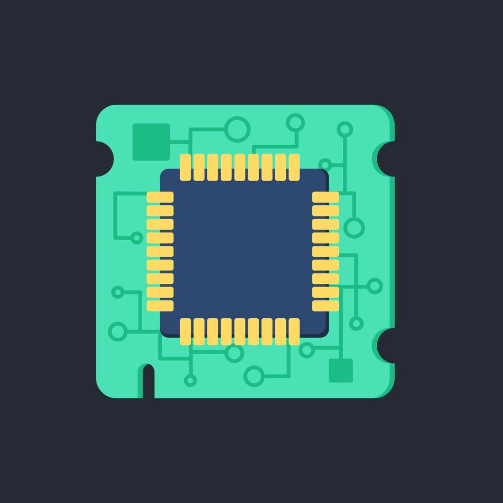 chip de procesador de computadora vector