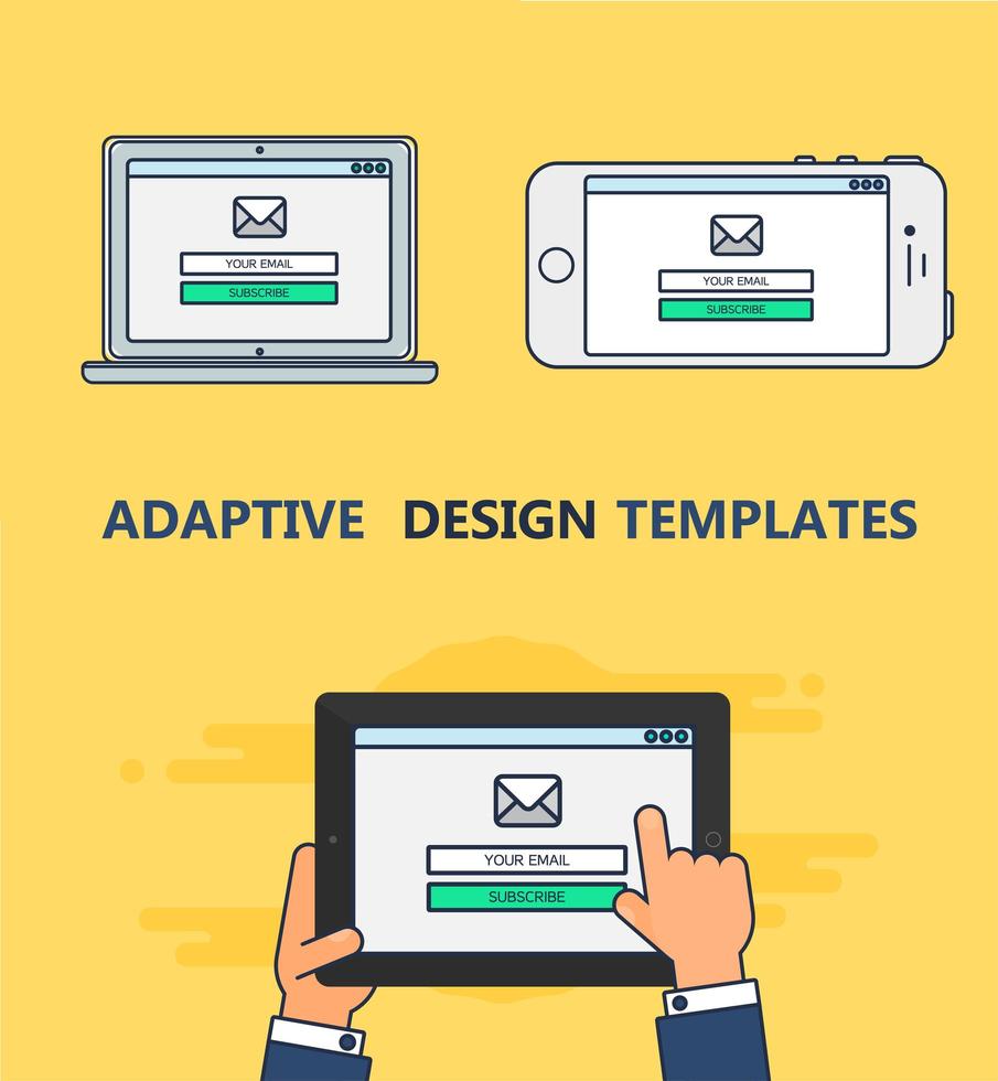 Web Template of Adaptive Email Form vector