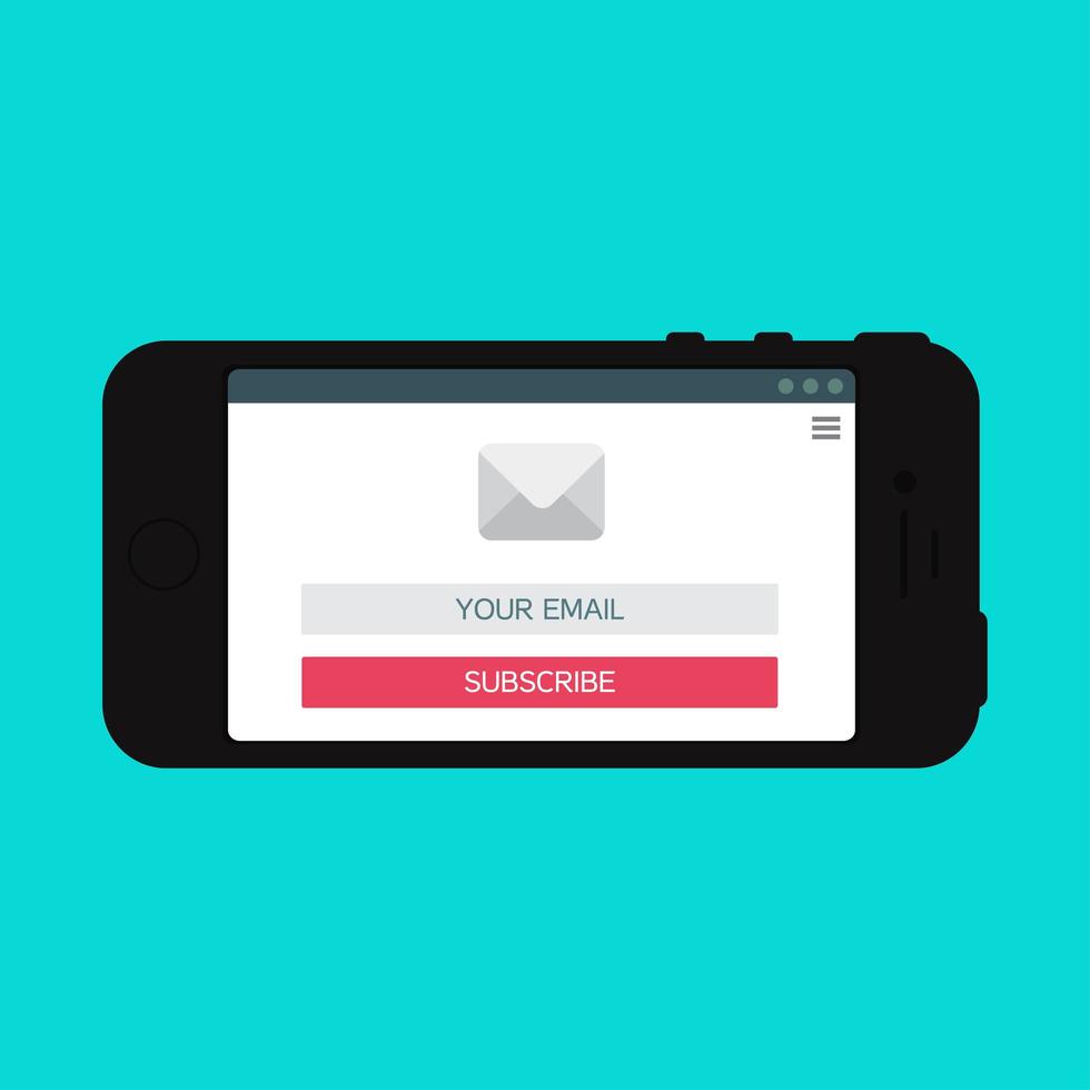 Web Template of Smartphone Email Form vector