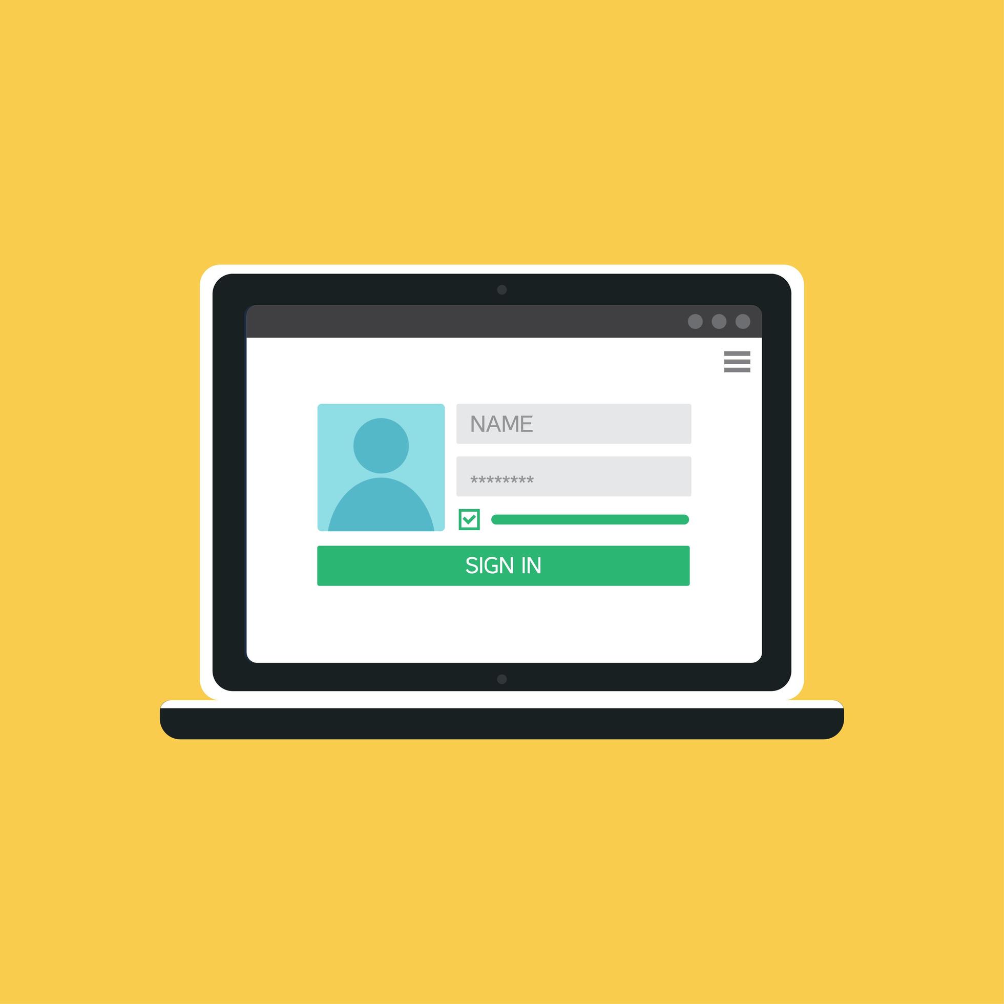  Template of Notebook Login Form 1998443 Vector Art at Vecteezy