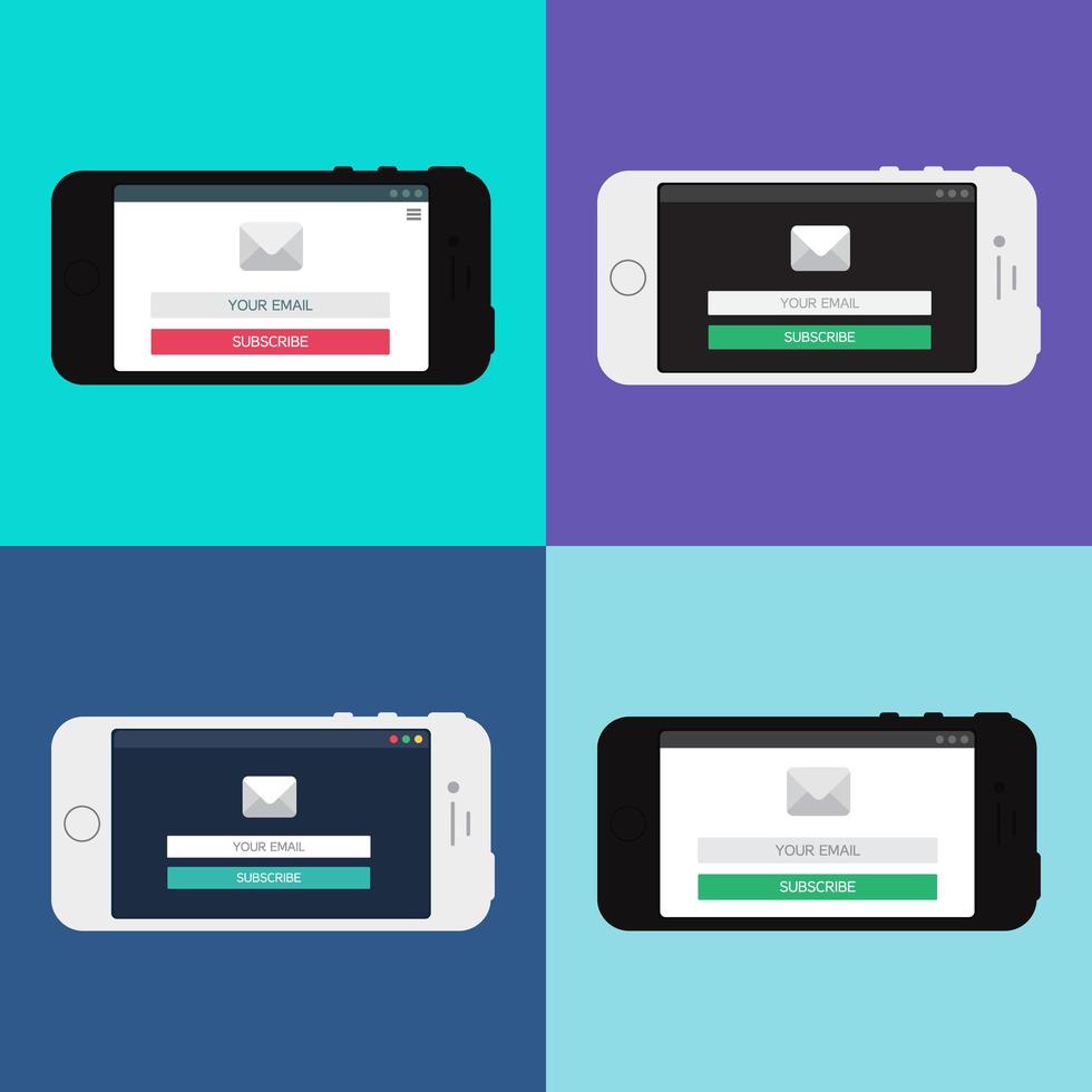 Web Template of Smartphone Email Form vector
