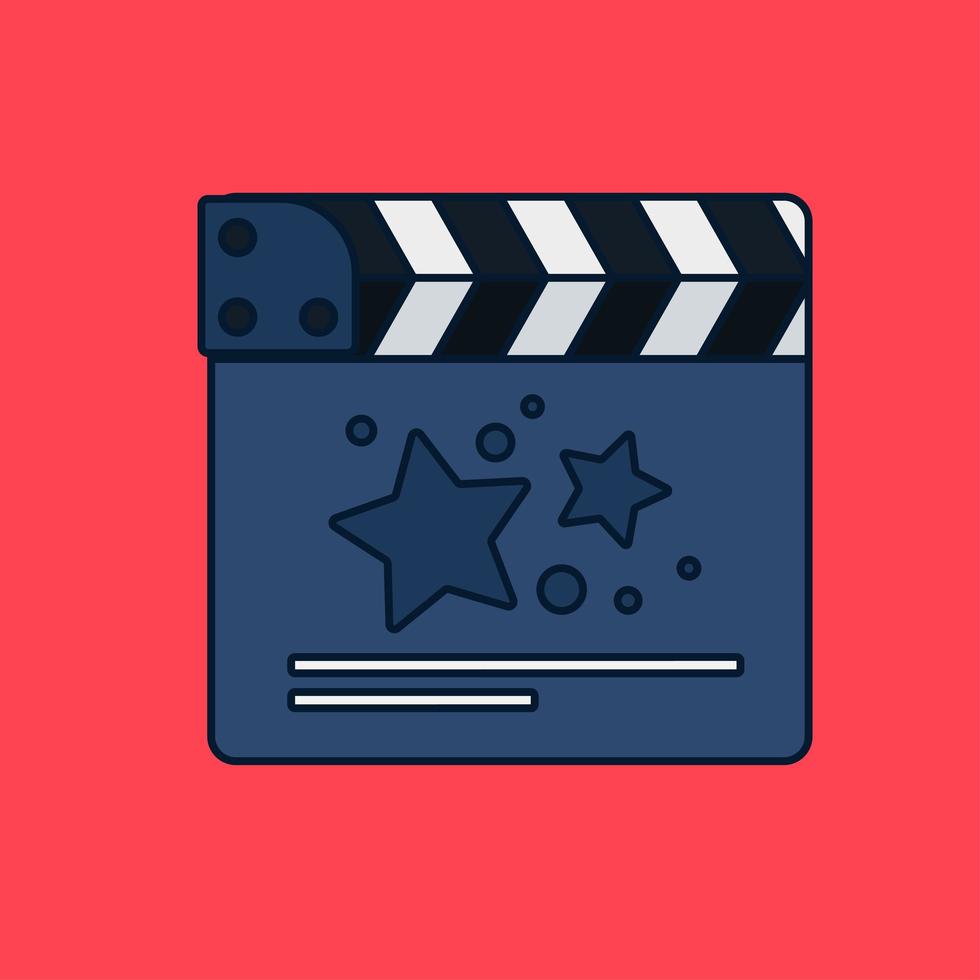 claqueta de cine plana vector