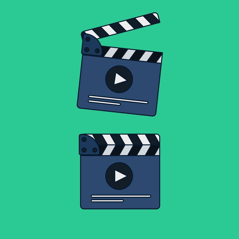 Flat movie clapperboard vector