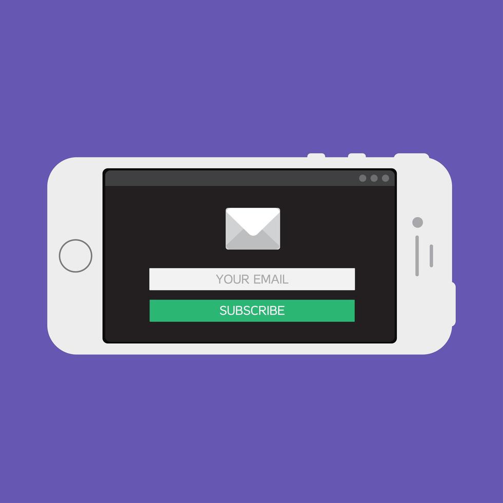 Web Template of Smartphone Email Form vector