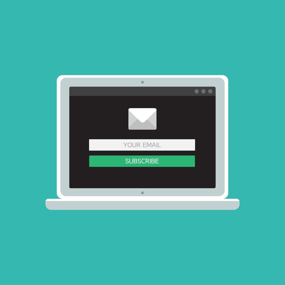 Web Template of Computer Email Form vector