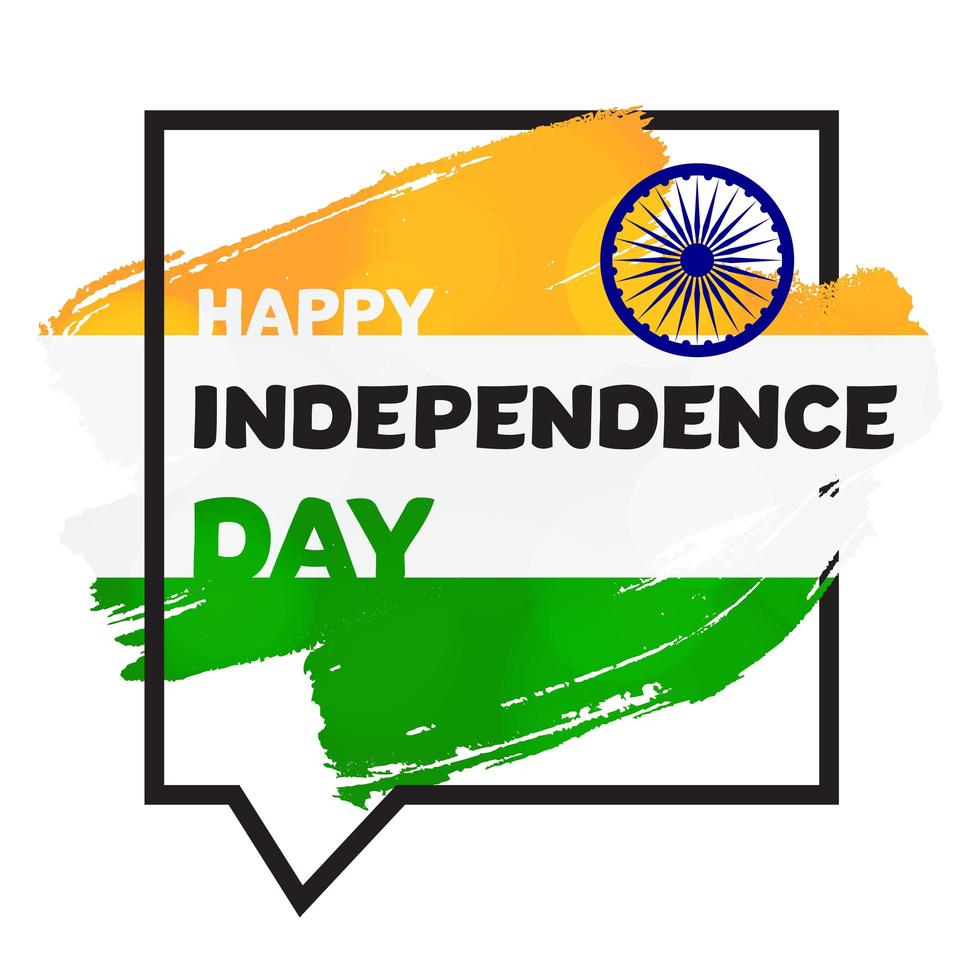 feliz día de la independencia india saludo plantilla vector