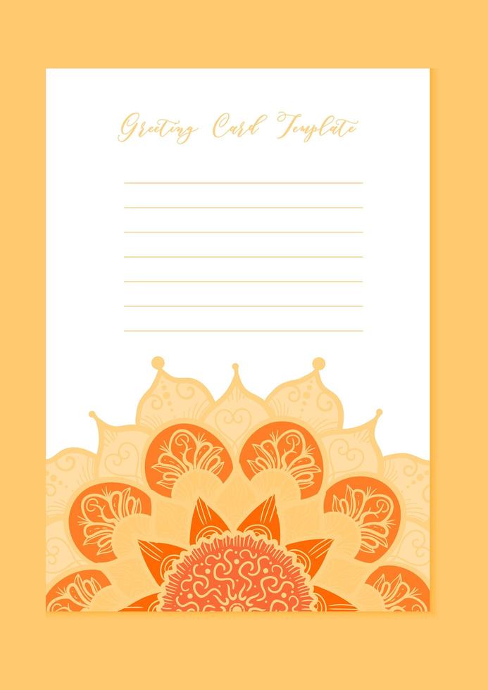 tarjeta de plantilla vintage mandala vector