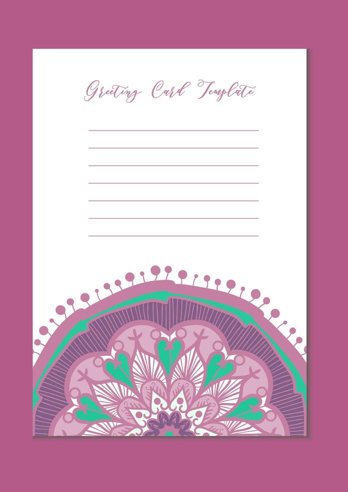 Mandala vintage template card vector