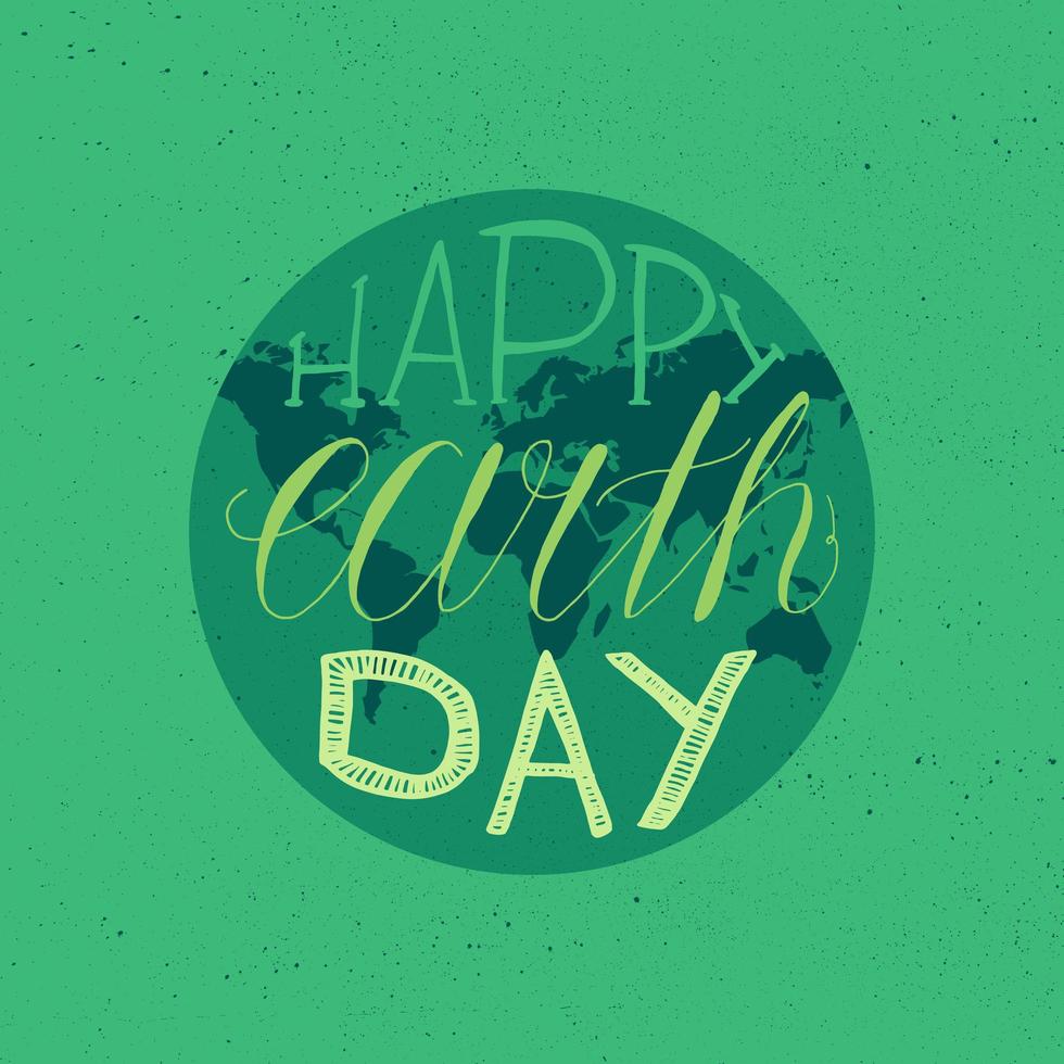 Happy Earth Day Lettering vector