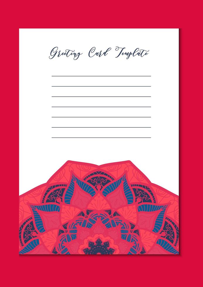 Mandala vintage template card vector