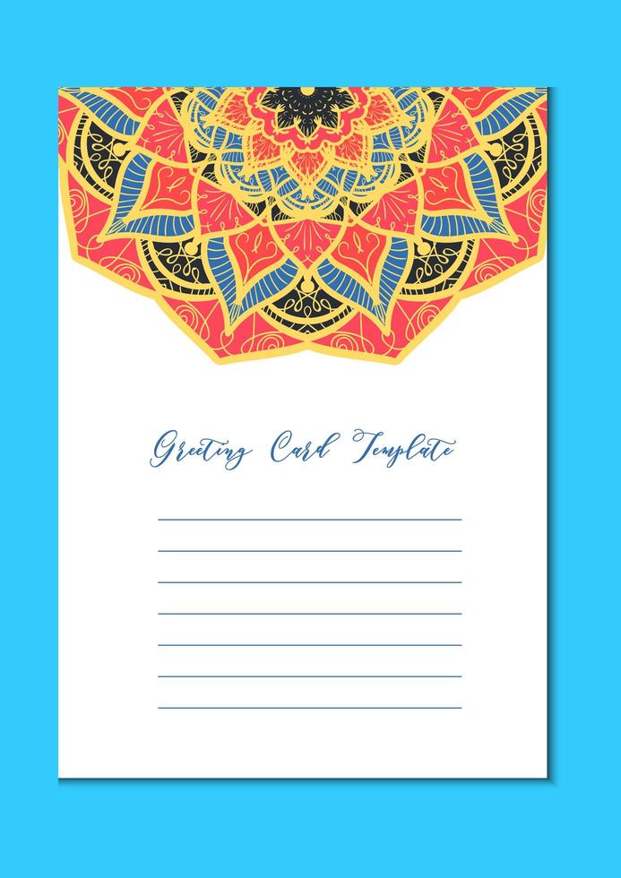 Mandala vintage template card vector