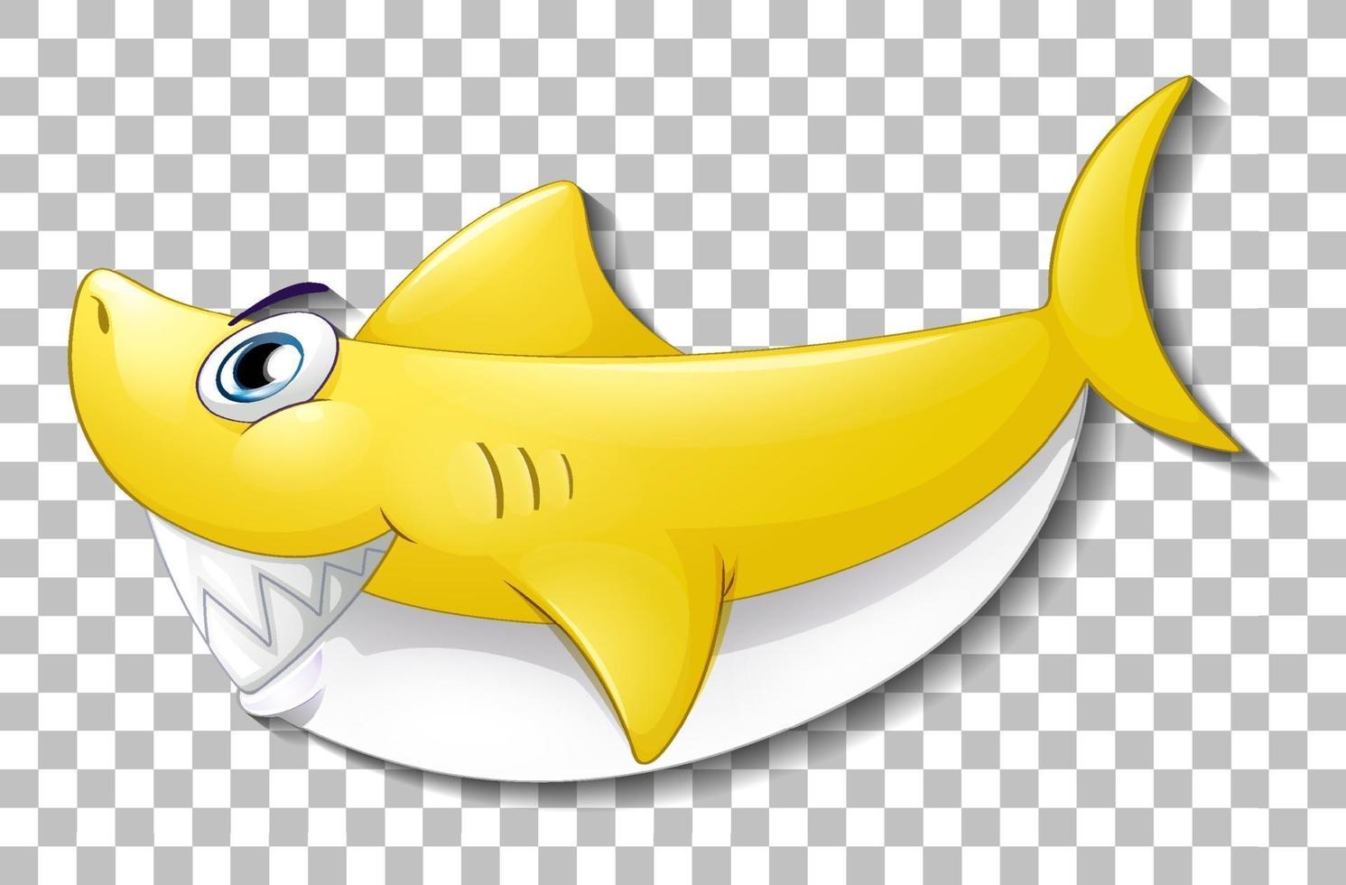 Smiling cute shark cartoon character vector