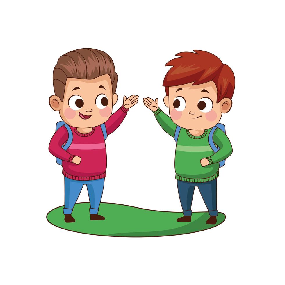cute little boys avatars characters vector