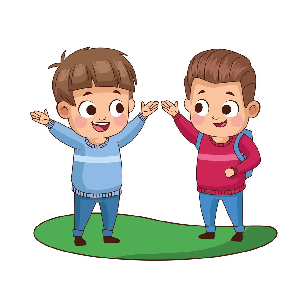 cute little boys avatars characters vector