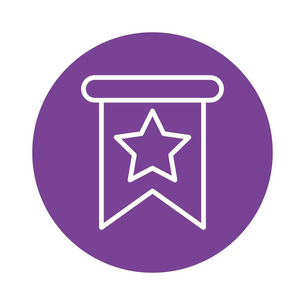 star in label block style icon vector