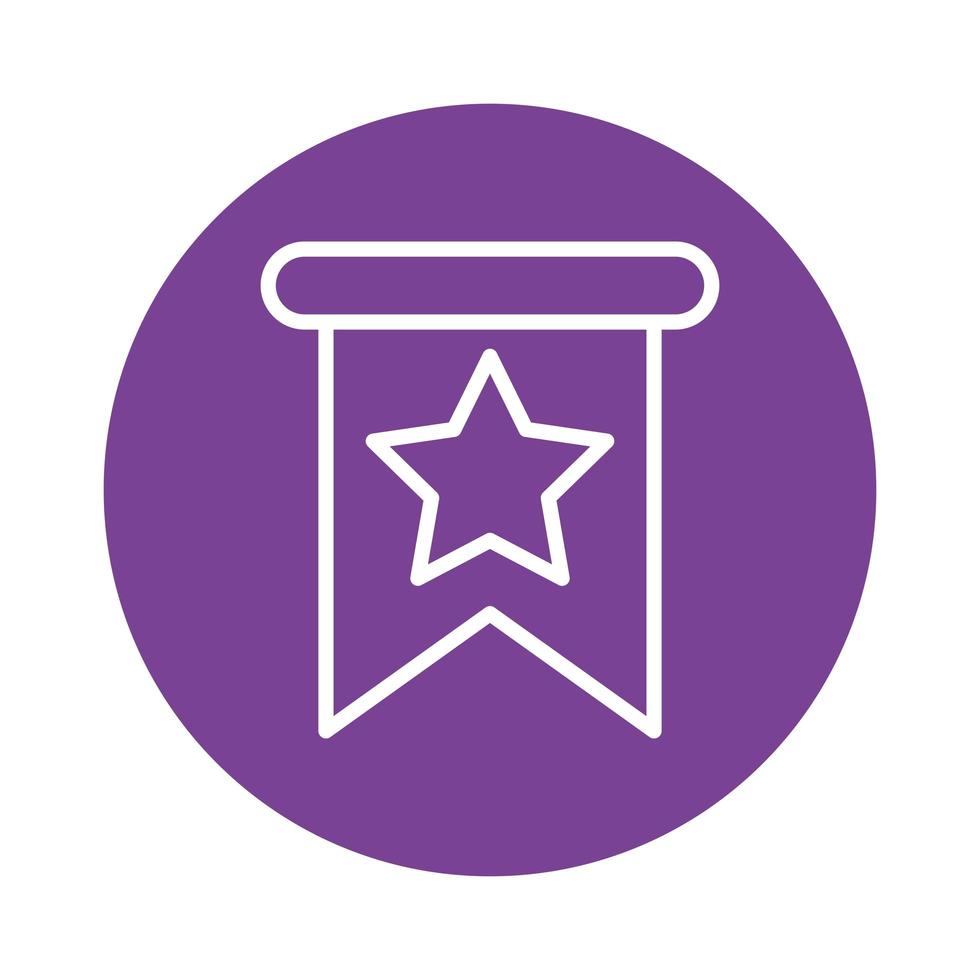 star in label block style icon vector