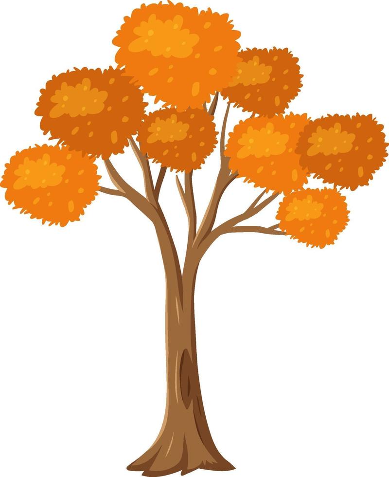 Árbol de otoño aislado sobre fondo blanco. vector