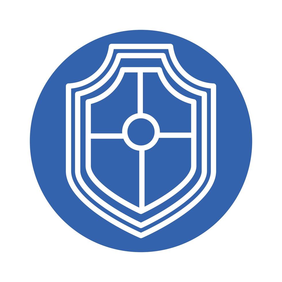 escudo icono de estilo de bloque de seguridad vector