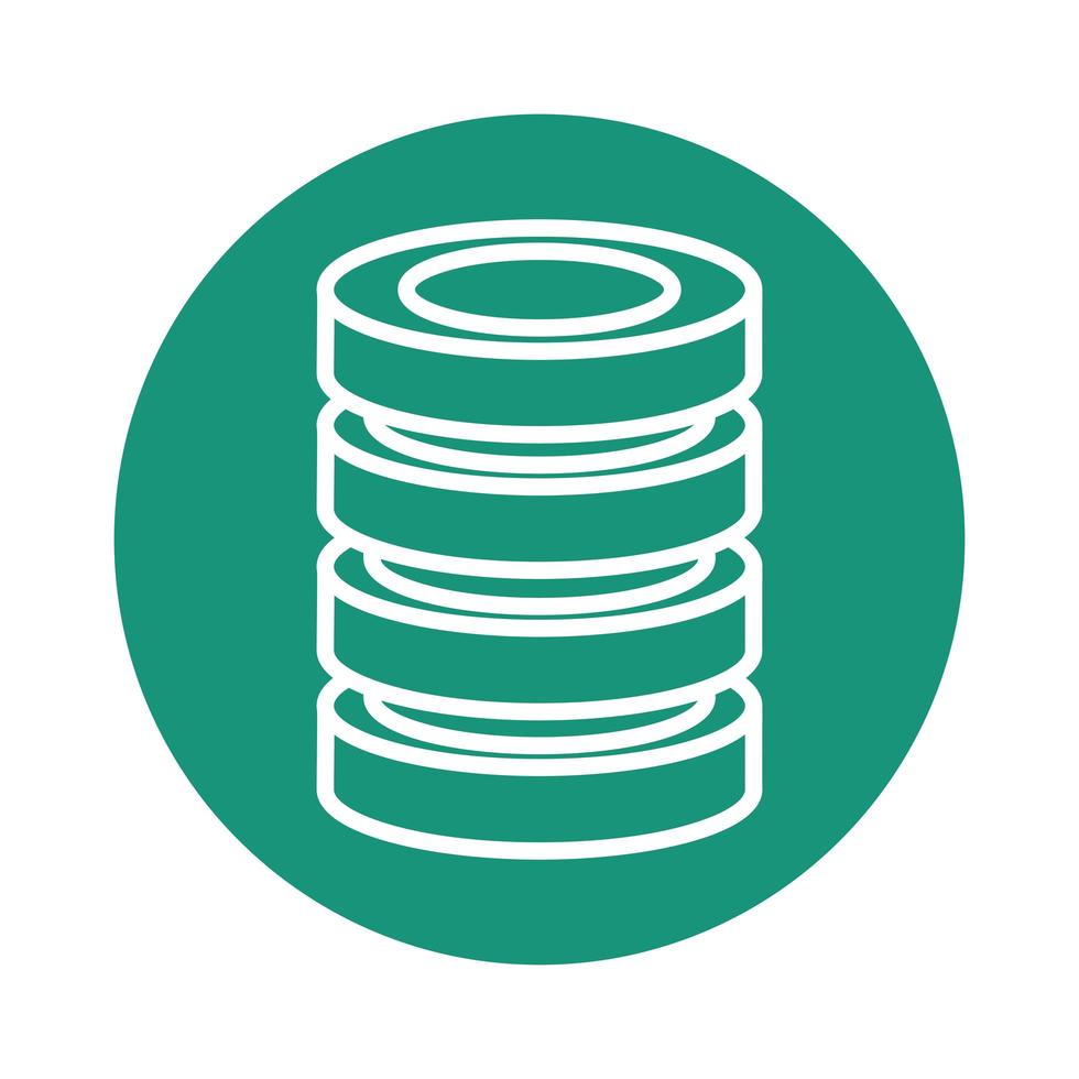 casino chips block style icon vector