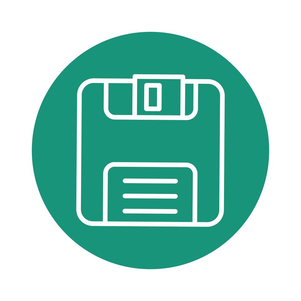 floppy disk block style icon vector