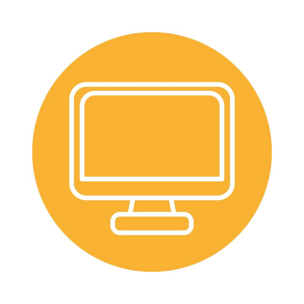 desktop computer display block style icon vector