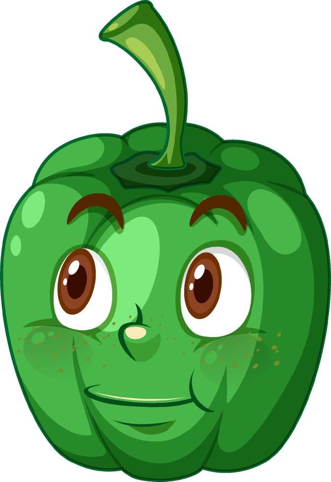 Capsicum cartoon character with facial expression vector