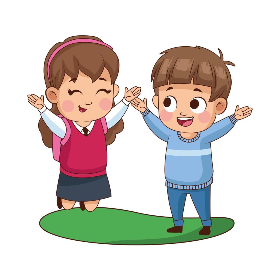 cute little kids avatars characters vector