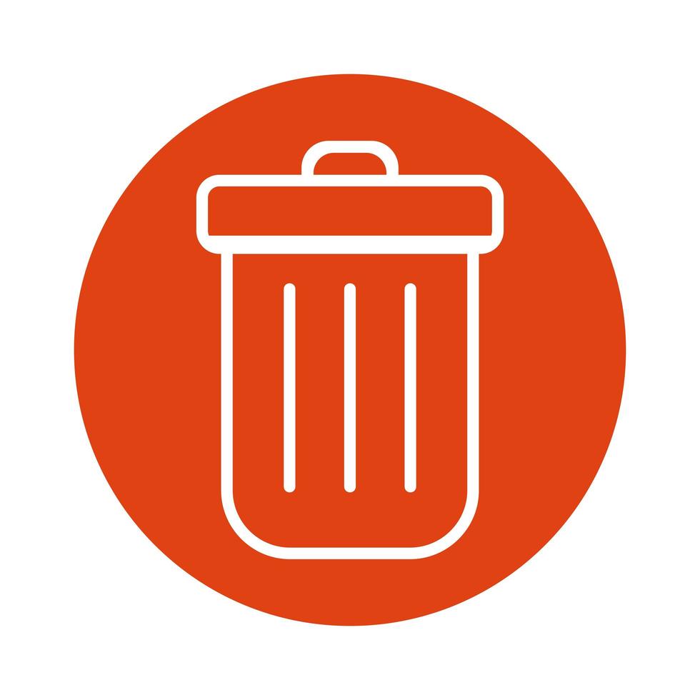 bin waste block style icon vector