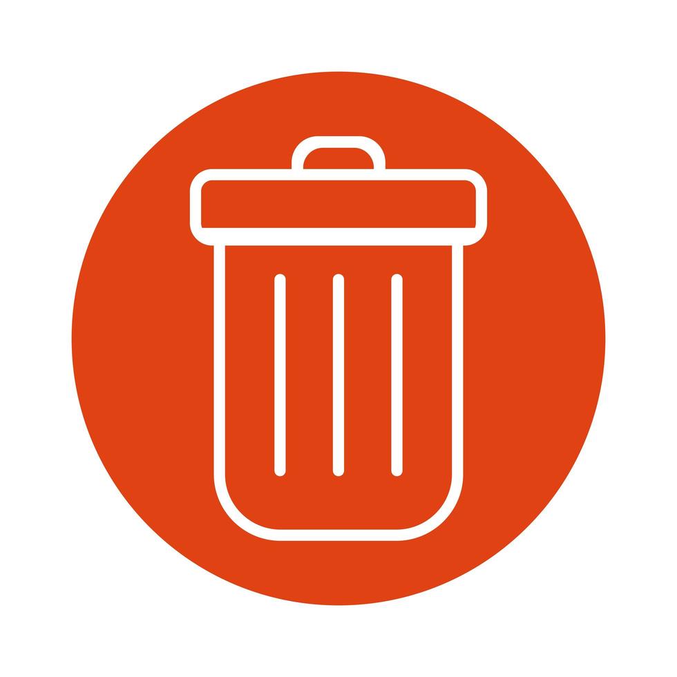 bin waste block style icon vector