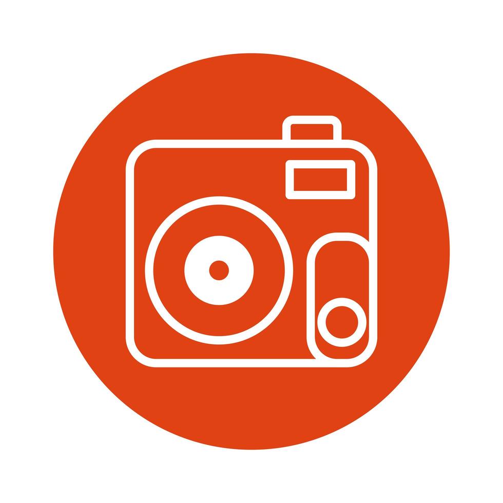 icono de estilo de bloque fotográfico de cámara vector