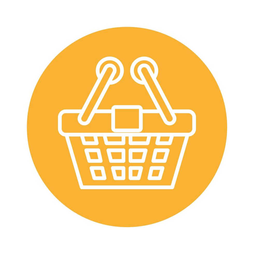 shopping basket commerce block style icon vector