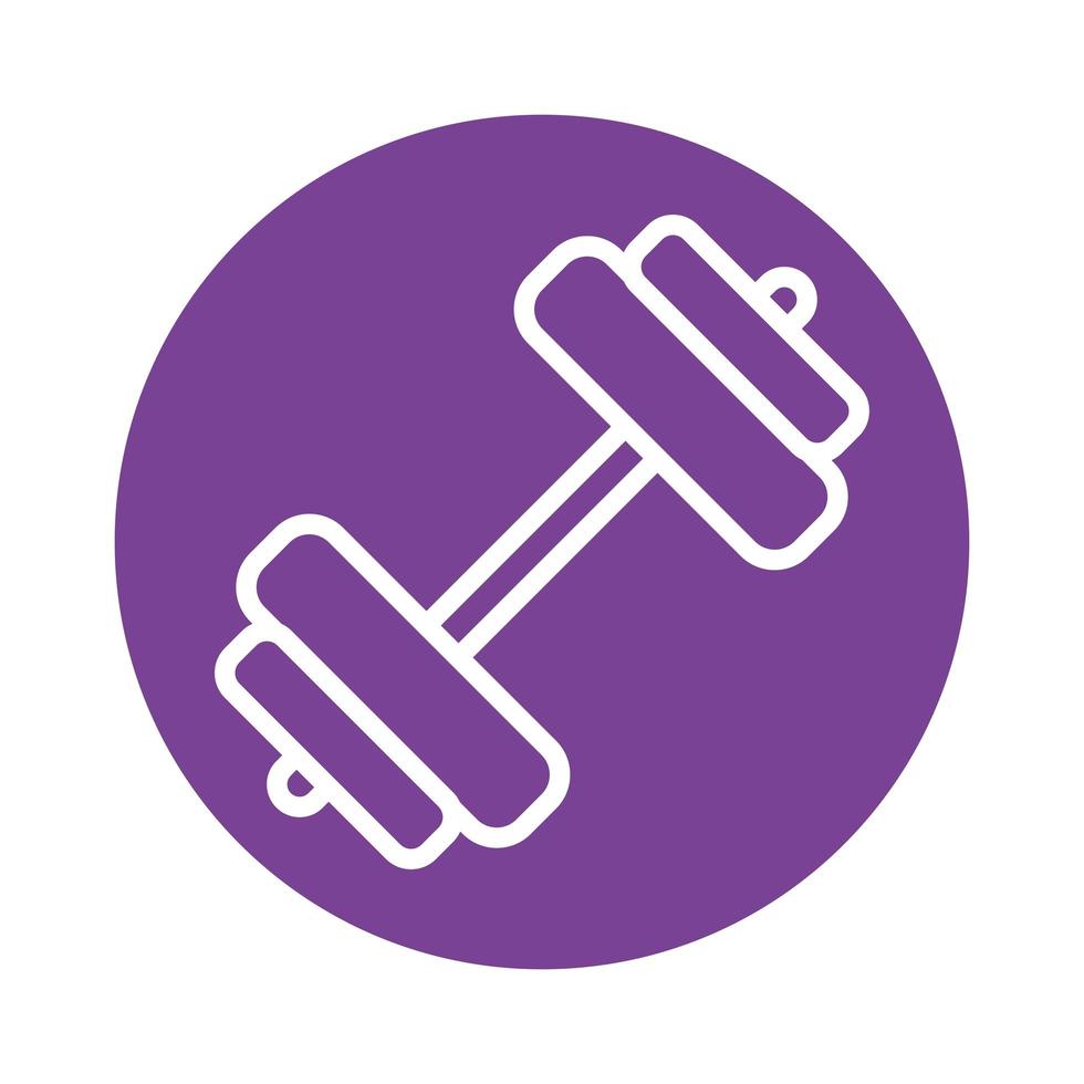 dumbbell gym block style icon vector