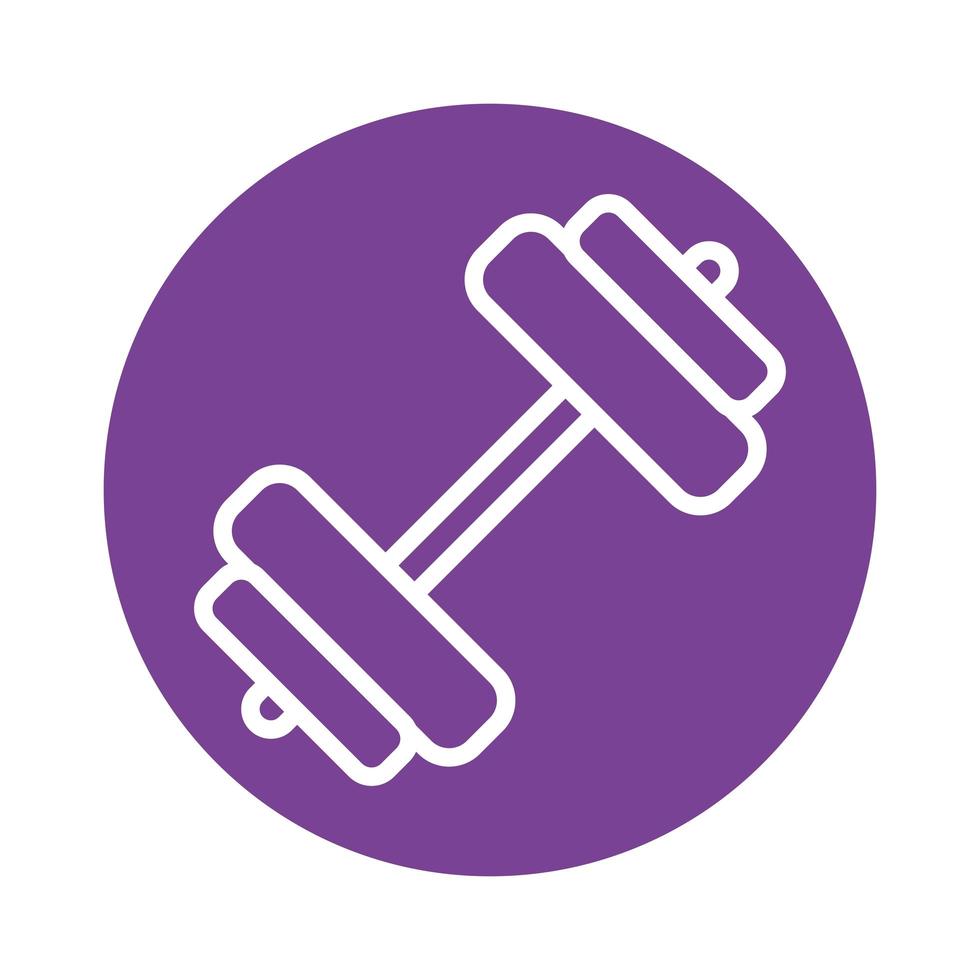 dumbbell gym block style icon vector