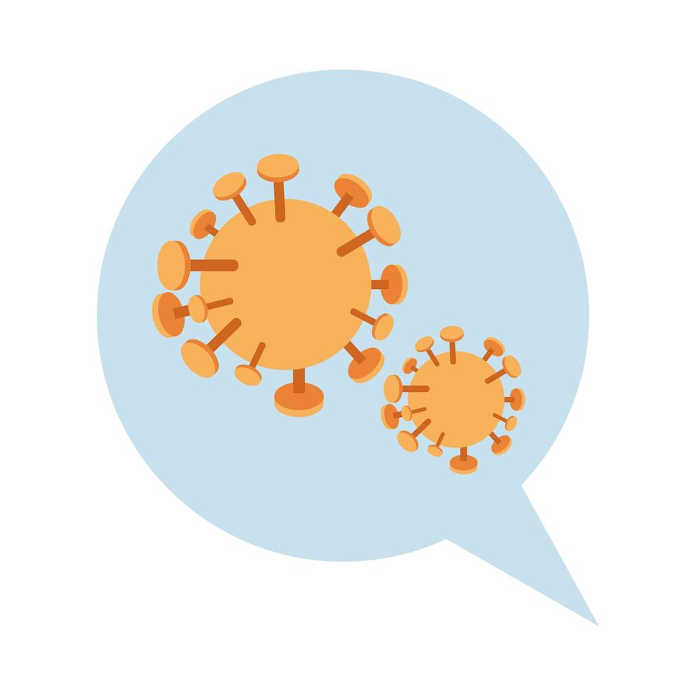 speech bubble with corona virus vector