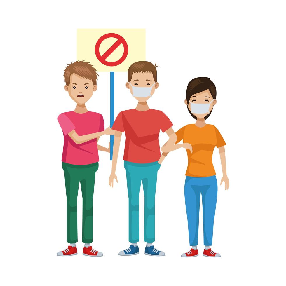 group of activists protesting characters vector