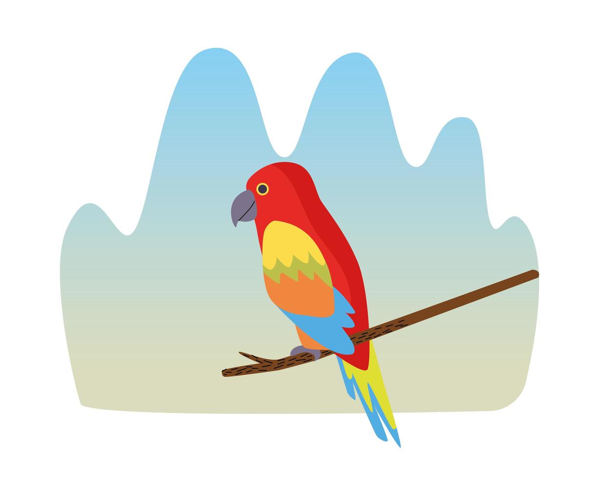 icono de pájaro loro tropical salvaje vector