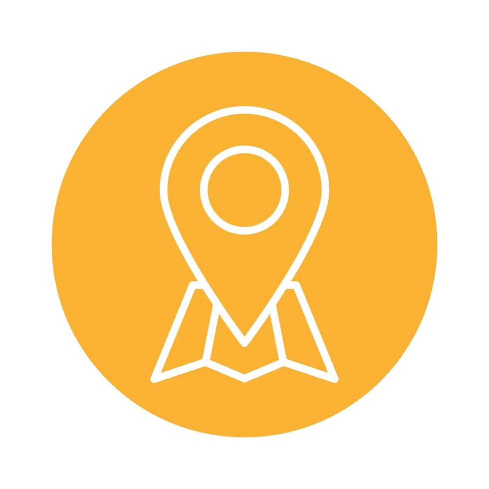 pin pointer location block style icon vector