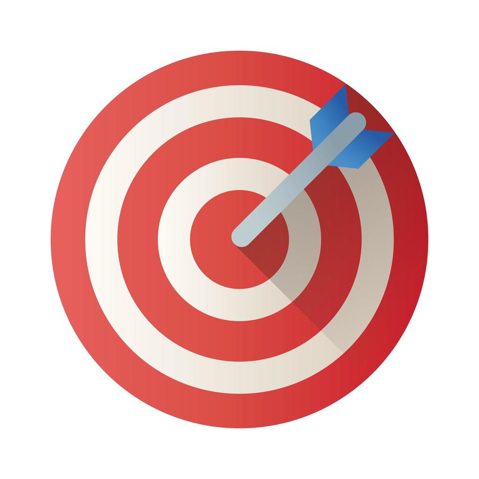 target arrow block style icon vector