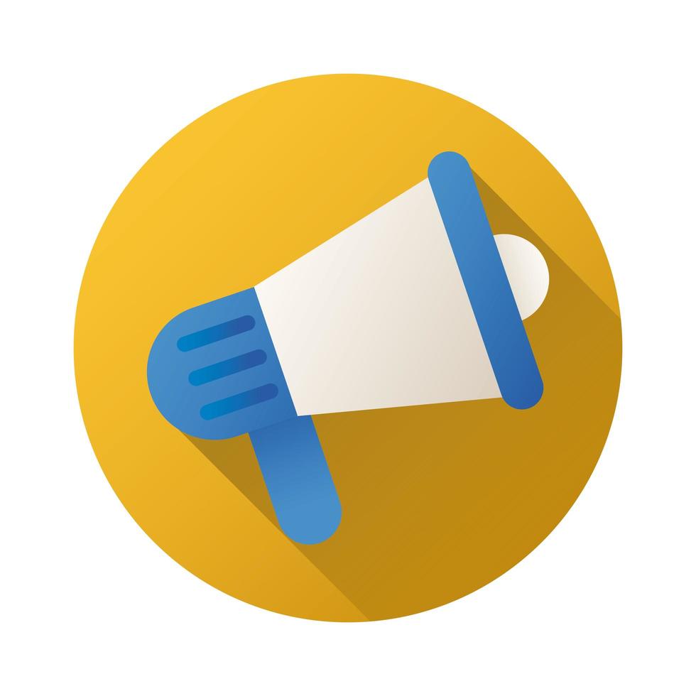 megaphone sound device block style icon vector