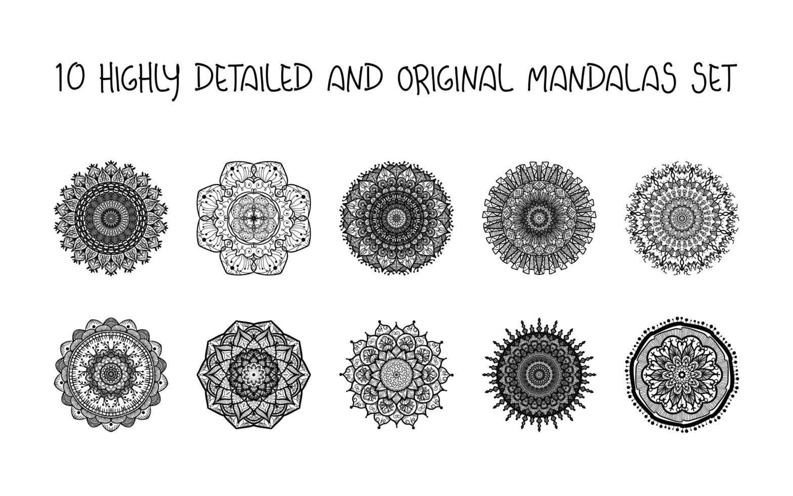 relajante conjunto de mandalas vector