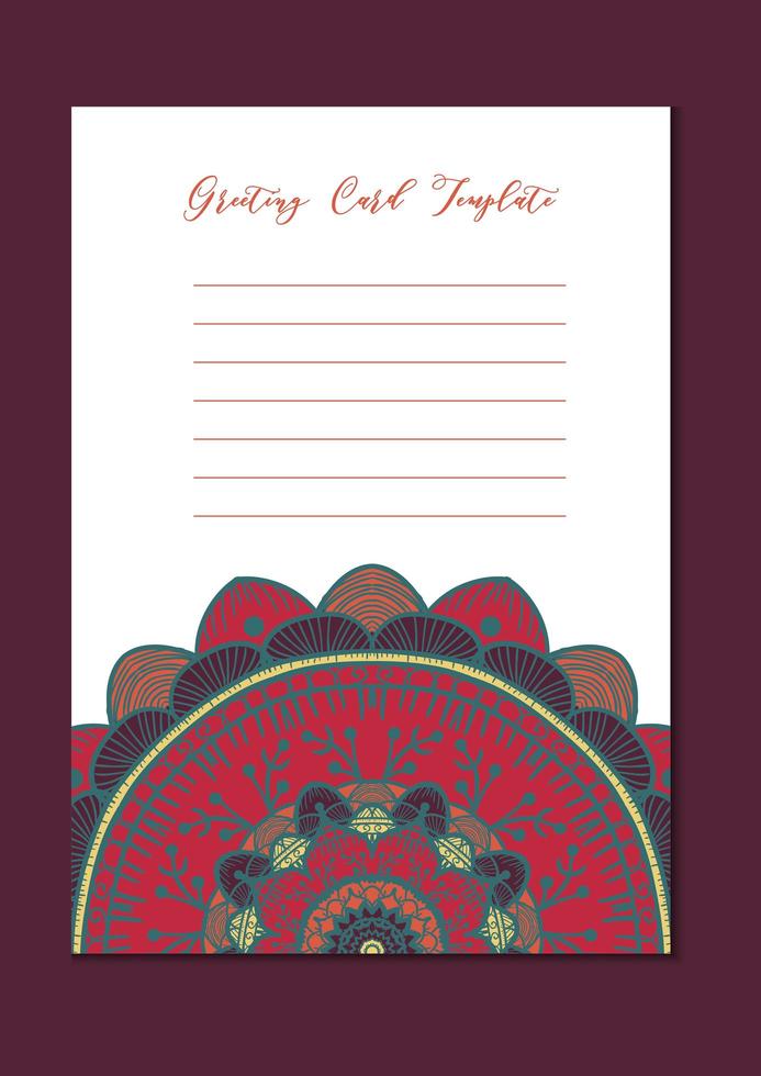 tarjeta de plantilla vintage mandala vector