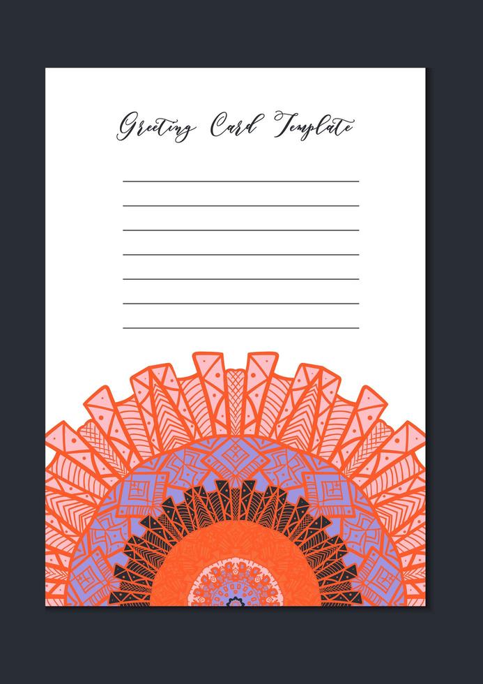 Mandala oriental template card vector