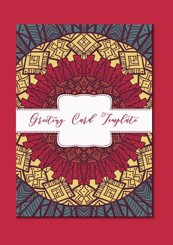 Mandala oriental template card vector