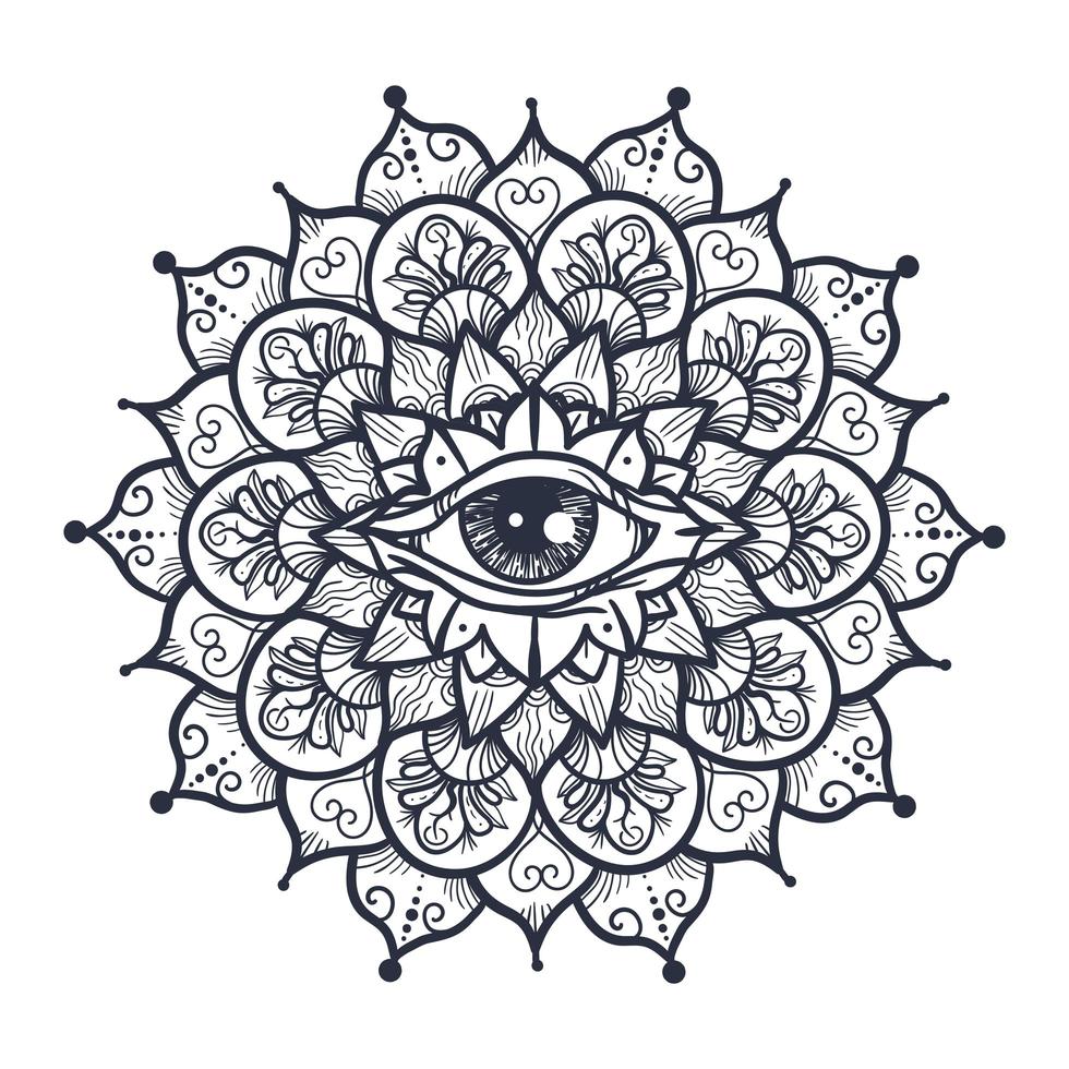 All Seeing Eye in Mandala vector