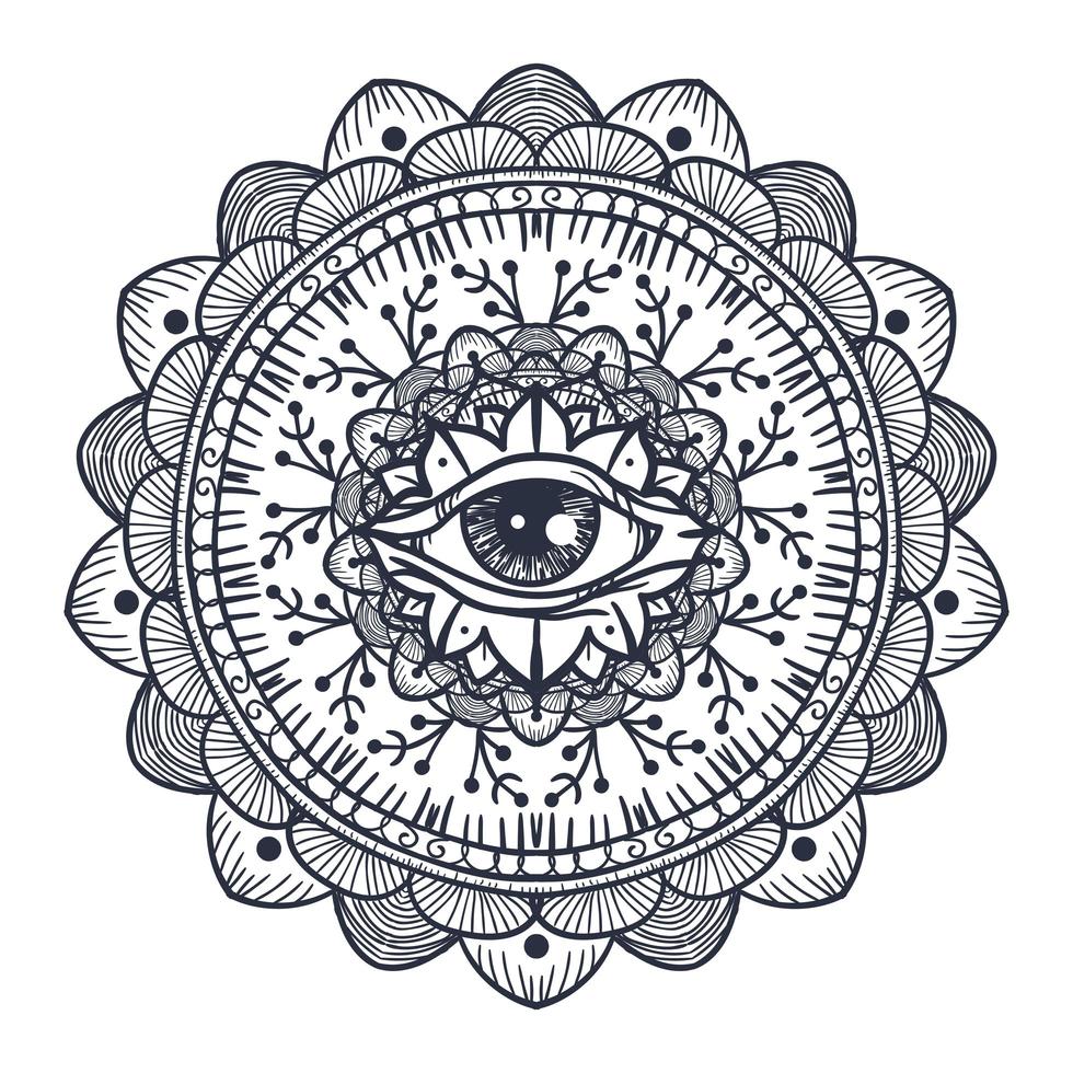 All Seeing Eye in Mandala vector